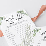 Botanical Baby Shower Game Baby Word Scramble Printable