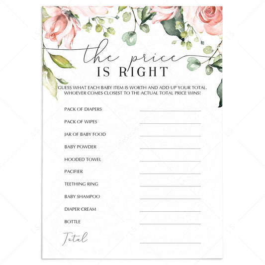Guess the price for baby products baby shower game printable by LittleSizzle