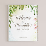 Garden Themed Baby Shower Welcome Sign Template