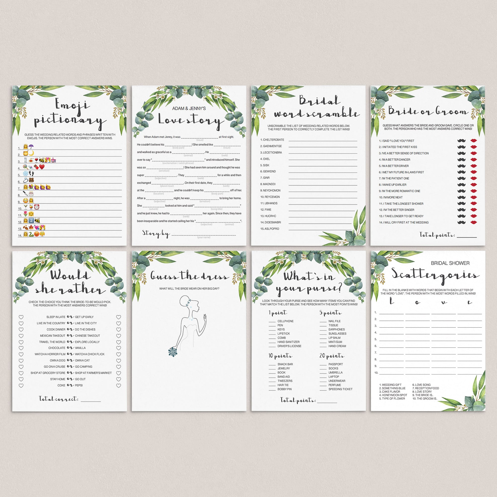 garden bridal shower activities ideas pack by LittleSizzle