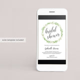 Greenery bridal shower evite template by LittleSizzle