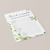 Bridal Word Scramble Printable Game Cards