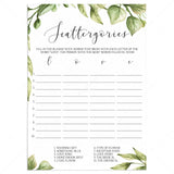 garden bridal shower games ideas printable by LittleSizzle