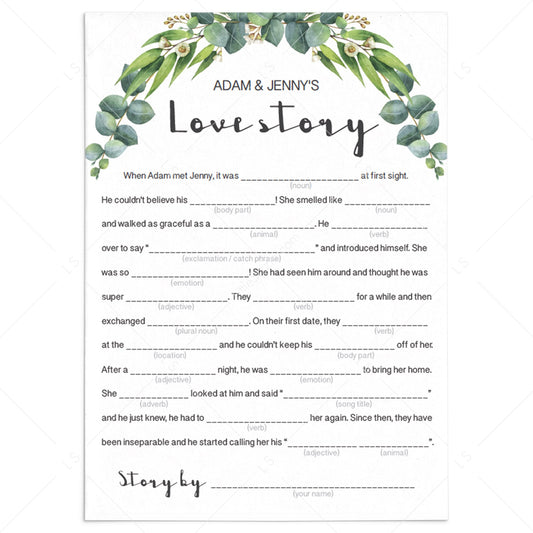 garden bridalshower mad libs printable by LittleSizzle