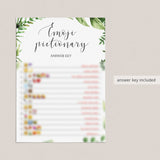 watercolor foliage bridal shower games printable