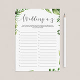 wedding a-z bridal shower game instant download by LittleSizzle
