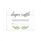 Greenery Baby Shower Diaper Raffle Ticket by LittleSizzle