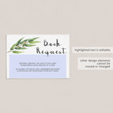 Instant download green baby shower book request card by LittleSizzle