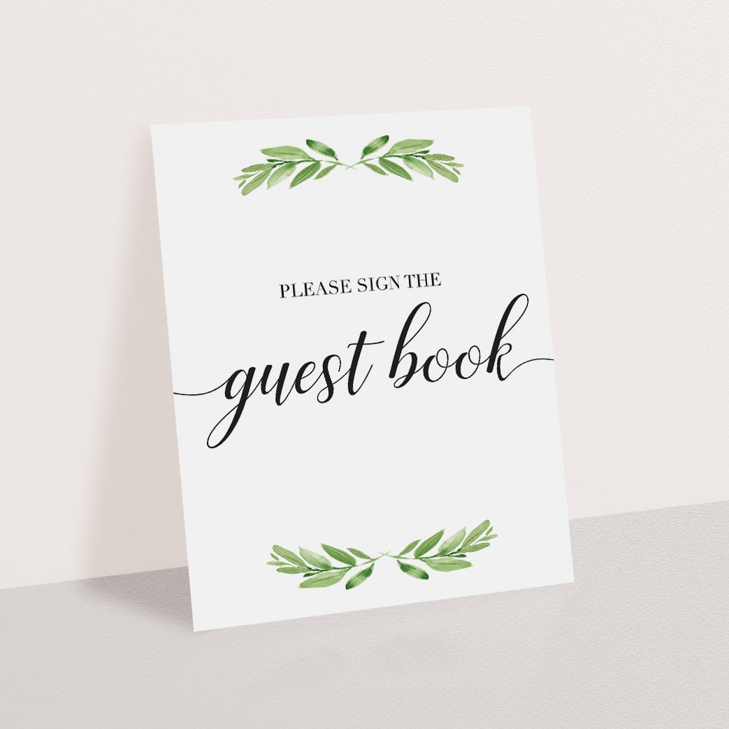 Instant download green baby shower decor guest book signage by LittleSizzle