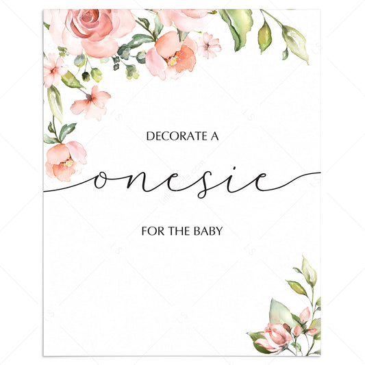 Decorate a onesie sign floral baby shower decorations by LittleSizzle