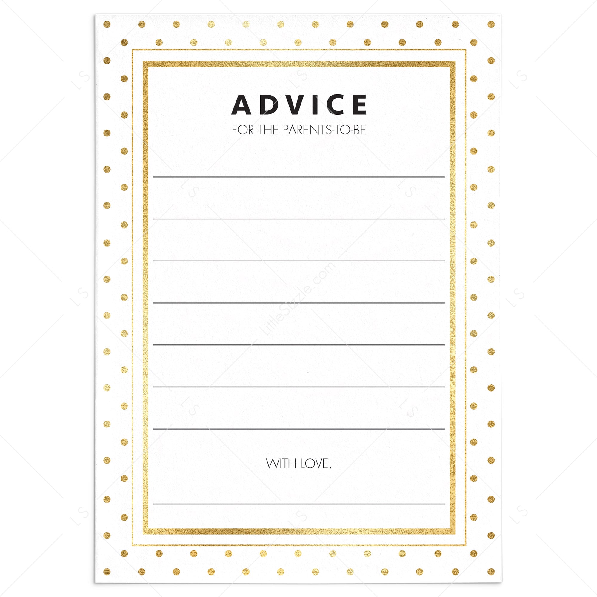 Modern baby shower advice cards printable by LittleSizzle