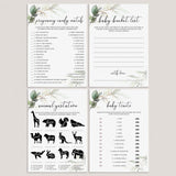 Green and Gold Theme Baby Shower Games Printable by LittleSizzle
