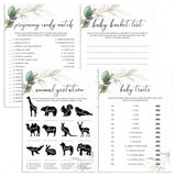 Green and Gold Theme Baby Shower Games Printable by LittleSizzle