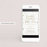 Gold Baby Sprinkle Invitation Set Editable Templates