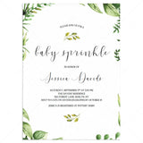 Green wreath baby sprinkle invitation template by LittleSizzle