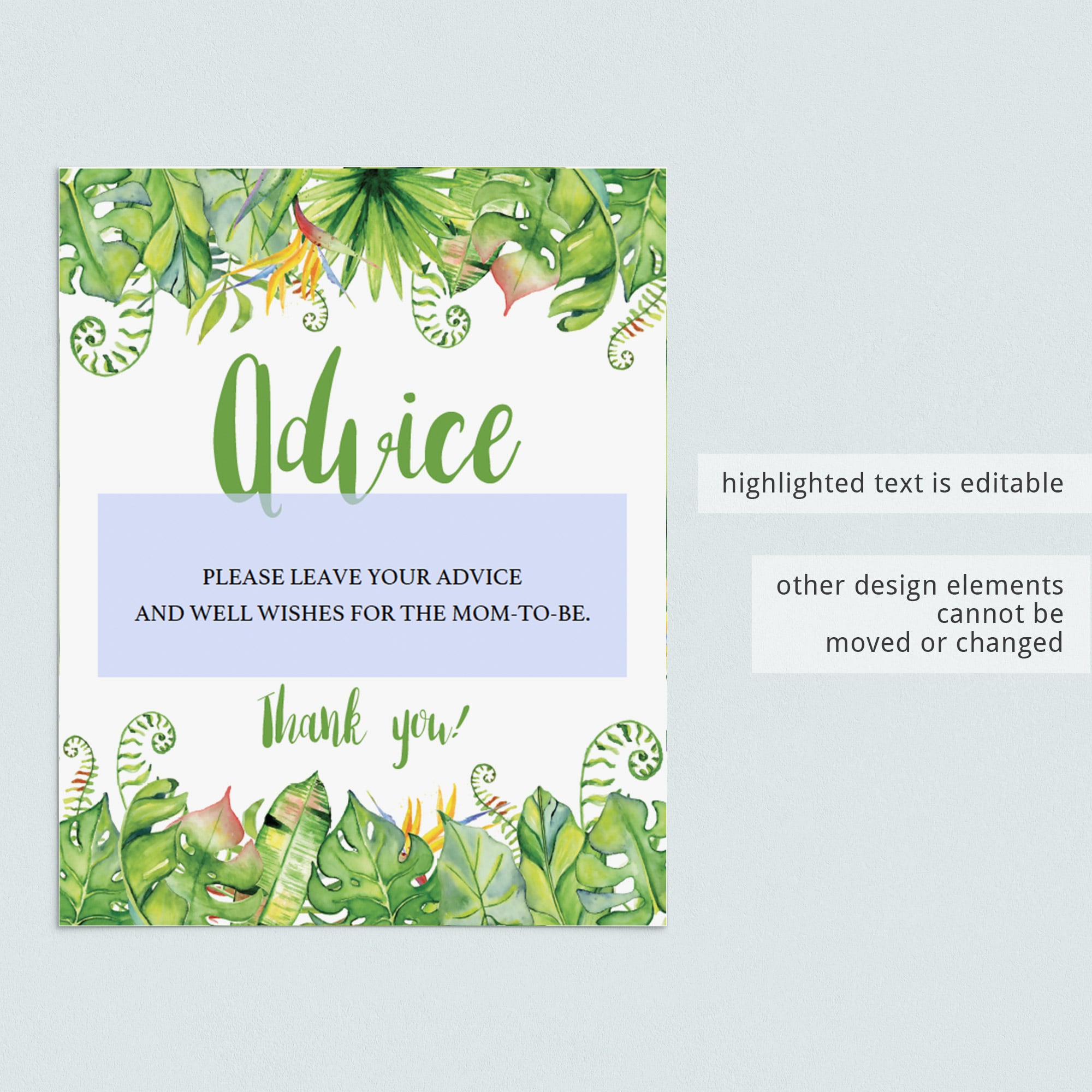Watercolor leaves baby shower decor by LittleSizzle