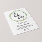 Greenery Twin Baby Shower Invitation Set Templates