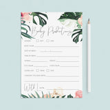 Tropical Theme Baby Shower Baby Prediction Cards by LittleSizzle