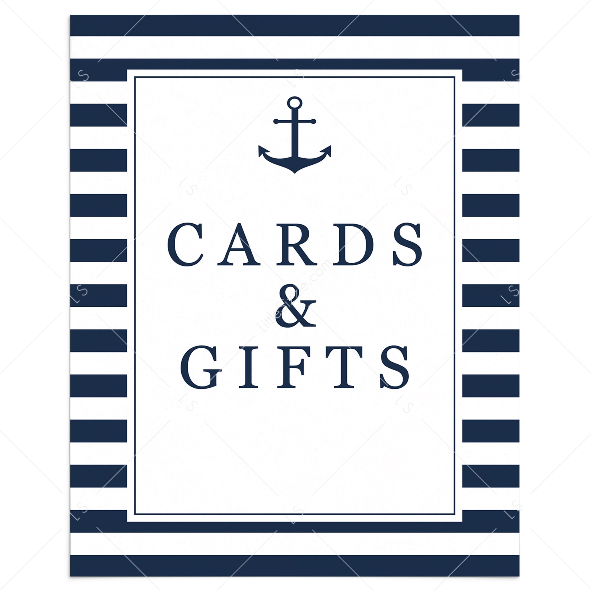 Nautical gifts sign printable navy and white stripes by LittleSizzle
