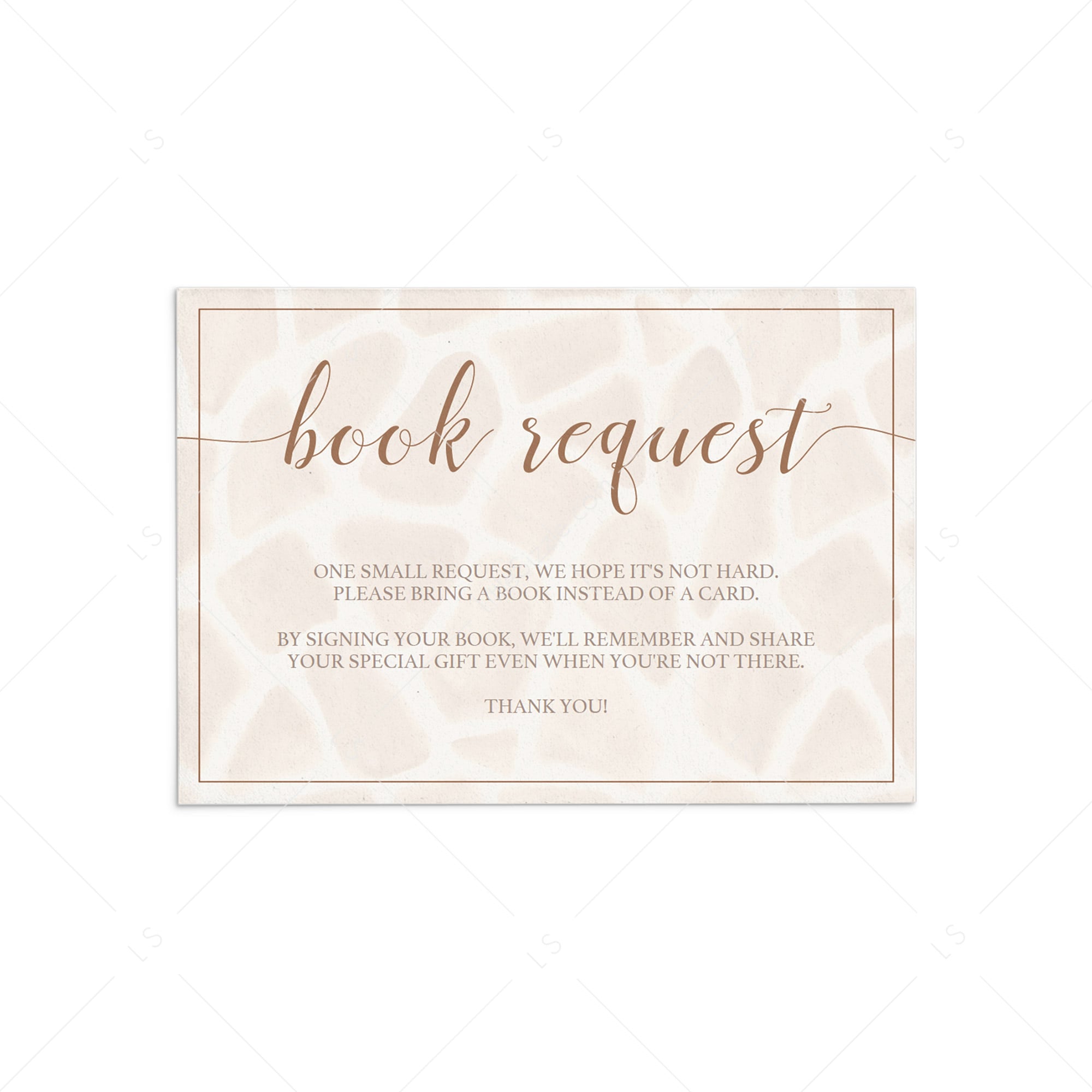 Giraffe baby shower books for baby cards template by LittleSizzle