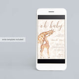 Oh Baby Baby Shower Invitation Template Giraffe Themed