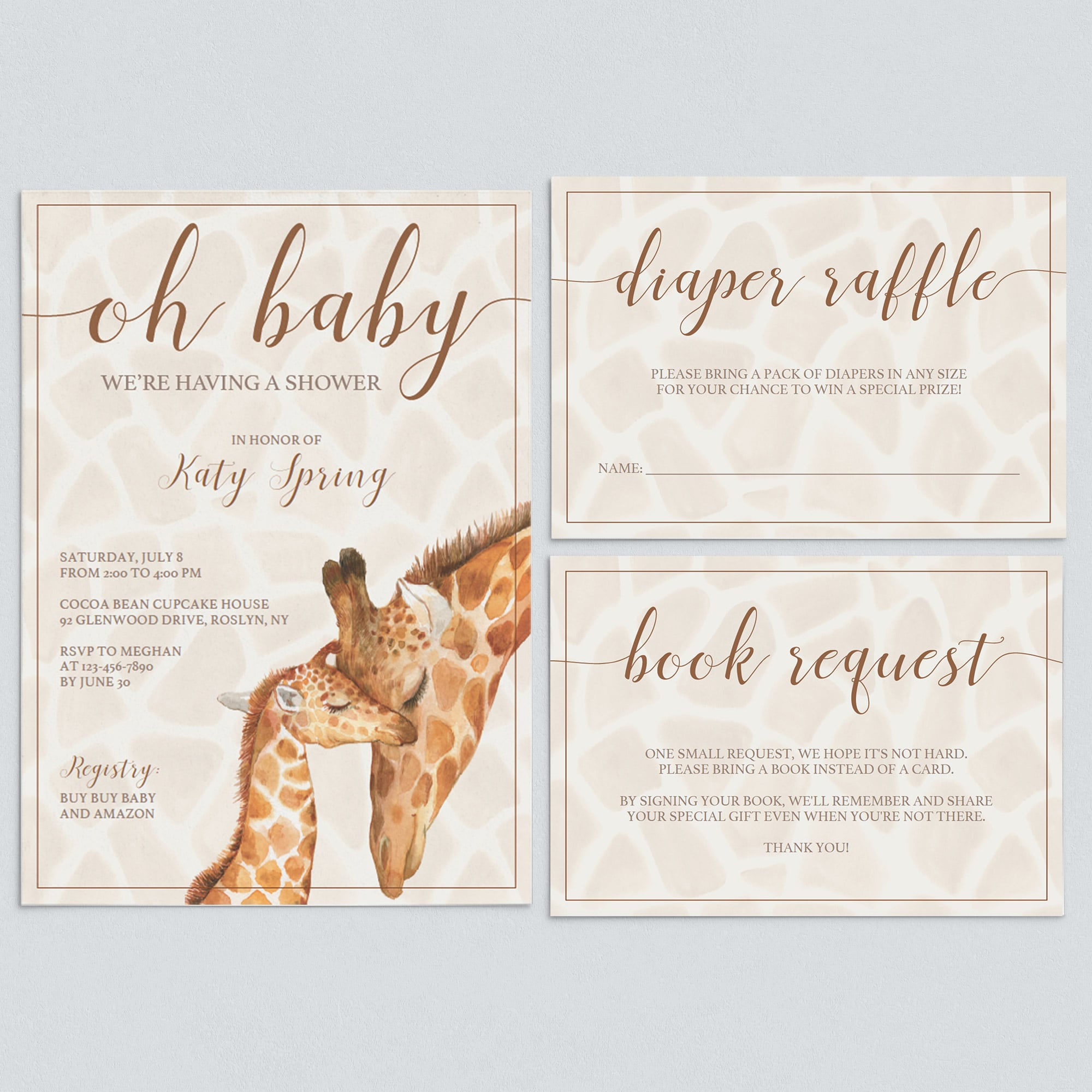Giraffe baby shower invitation templates download by LittleSizzle