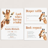 Funny Baby Shower Invitation Suite Giraffe Theme by LittleSizzle