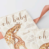 Oh Baby Baby Shower Invitation Template Giraffe Themed