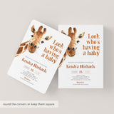 Funny Baby Shower Invitation Suite Giraffe Theme