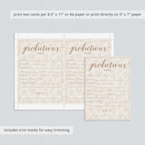 Neutral baby shower prediction game cards instant download by LittleSizzle