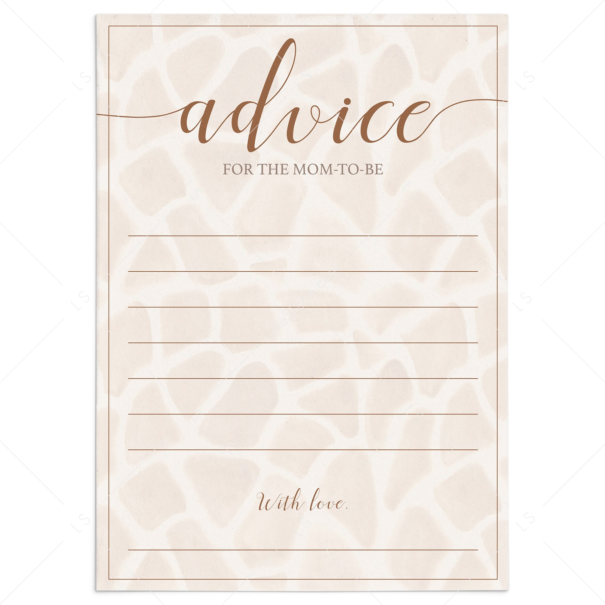 Jungle baby shower games advice for mom to be printable by LittleSizzle