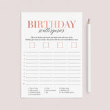 Girl First Birthday Party Game Scattergories Printable by LittleSizzle