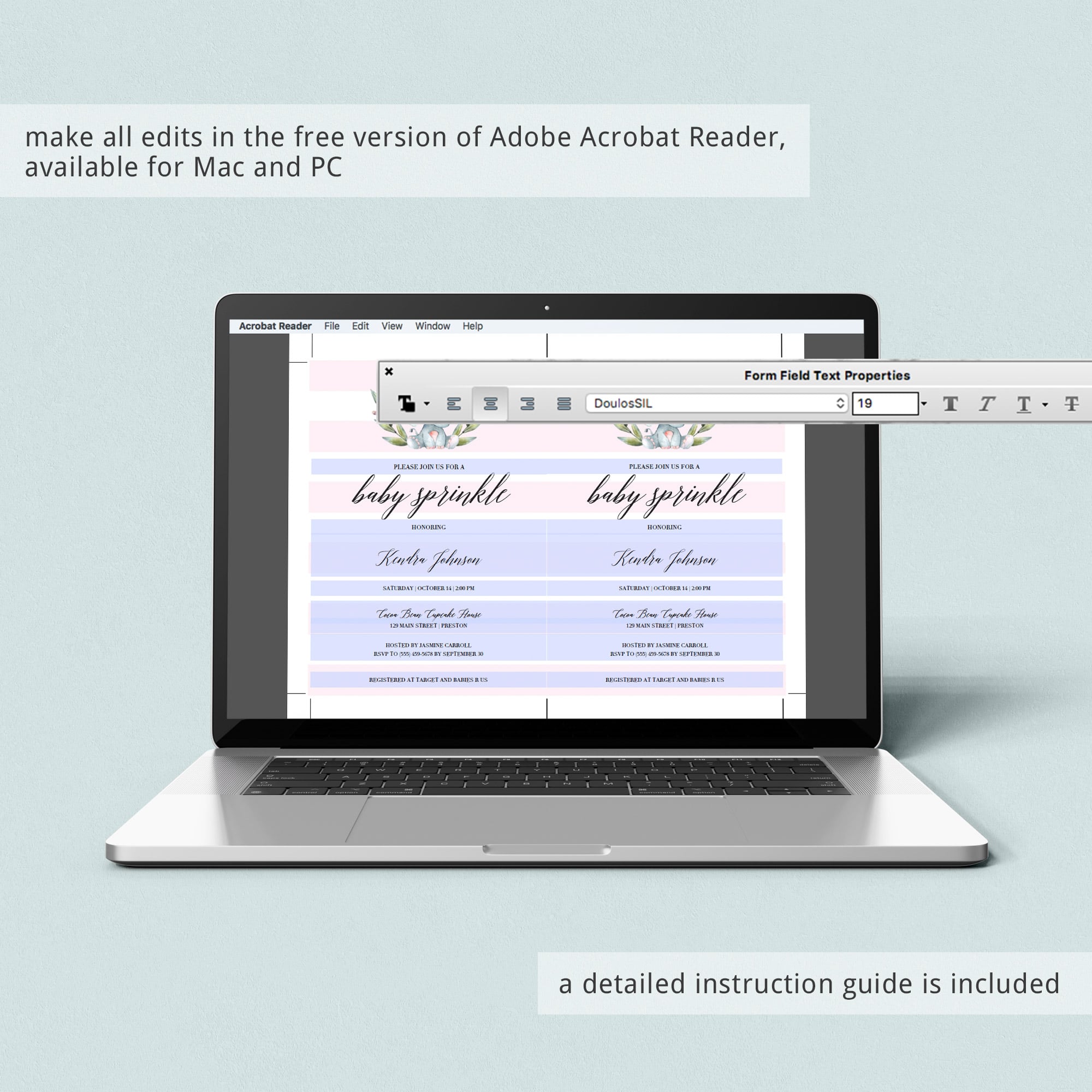 Elephant baby sprinkle invitation download by LittleSizzle