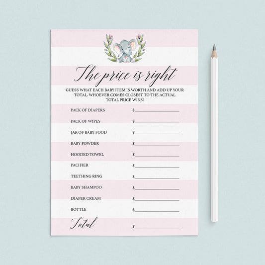 Download guess the price game for elephant themed baby shower by LittleSizzle