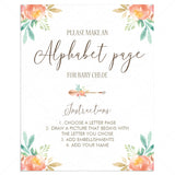 Floral Baby Shower Alphabet Game Sign by LittleSizzle