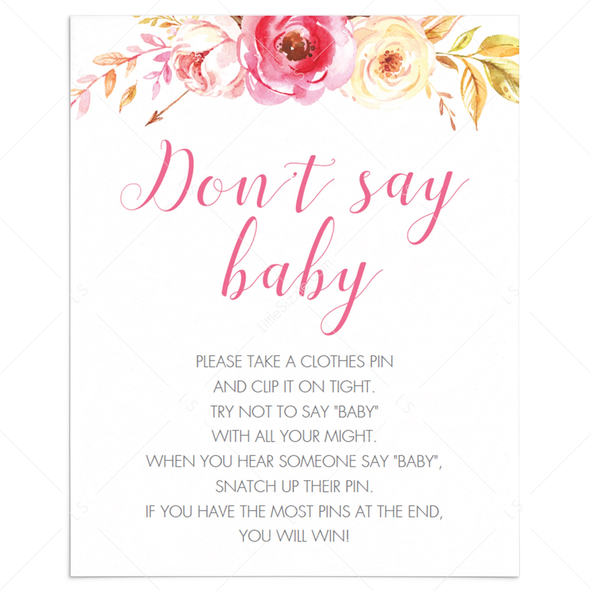 bohemian baby shower dont say baby game by LittleSizzle