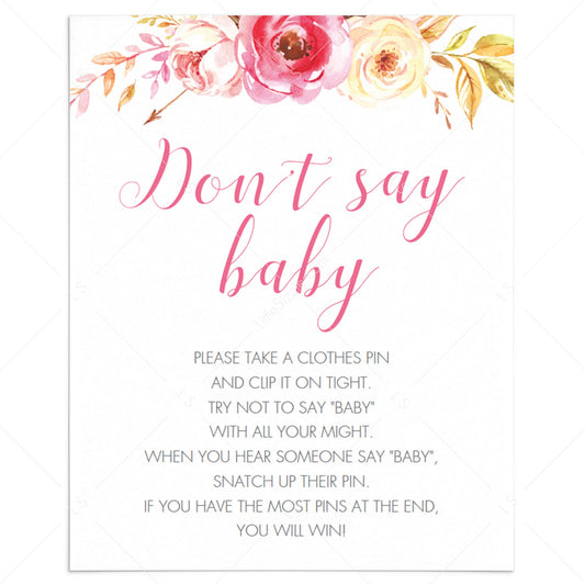 bohemian baby shower dont say baby game by LittleSizzle