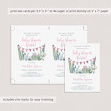 Fiesta Baby Shower Invitation Template for Girl