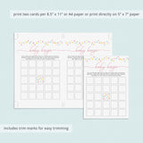 Printable Pink Shower Baby Bingo Cards