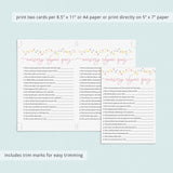 Printable Nursery Rhyme Quiz for Girl Baby Shower