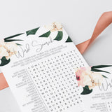 Tropical Theme Baby Shower Word Puzzle Printable