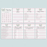 Pink and white striped baby shower games for elephant themed party by LittleSizzle
