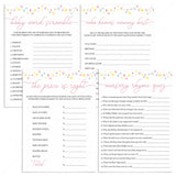 Printable rainbow baby shower games pack by LittleSizzle