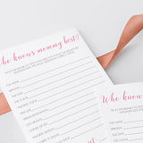 Pink and yellow baby shower game printable by LittleSizzle
