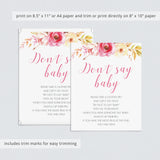 Dont say baby clothespin game for girl by LittleSizzle