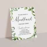 Girl Baby Shower Activity Make A Headband Sign Template