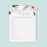 Printable Mommy Quiz for Tropical Baby Shower by LittleSizzle