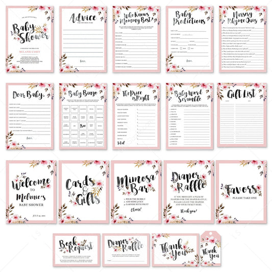 Complete Girl Baby Shower Party Pack by LittleSizzle
