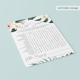 Tropical Theme Baby Shower Word Puzzle Printable