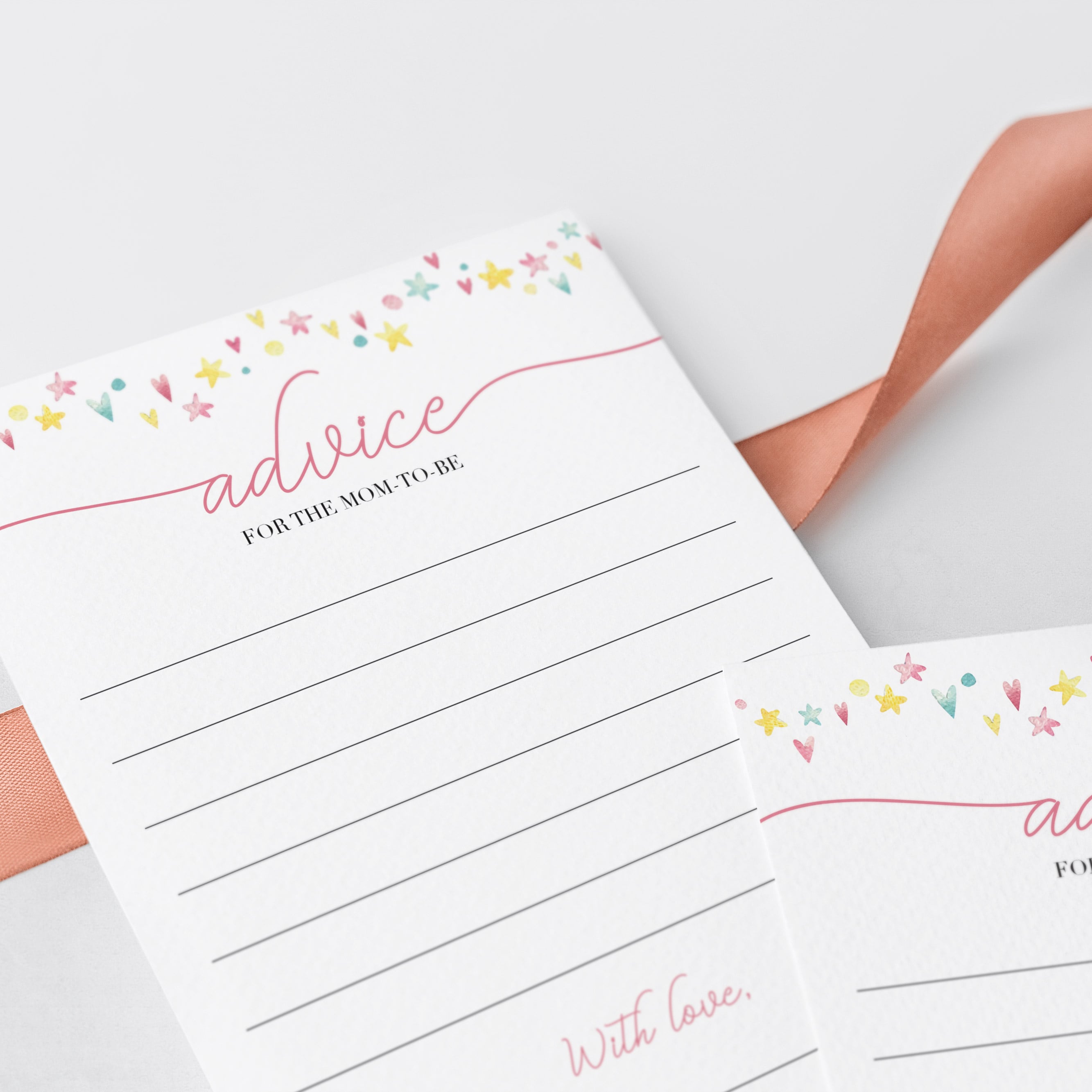 Watercolor star baby shower advice card by LittleSizzle